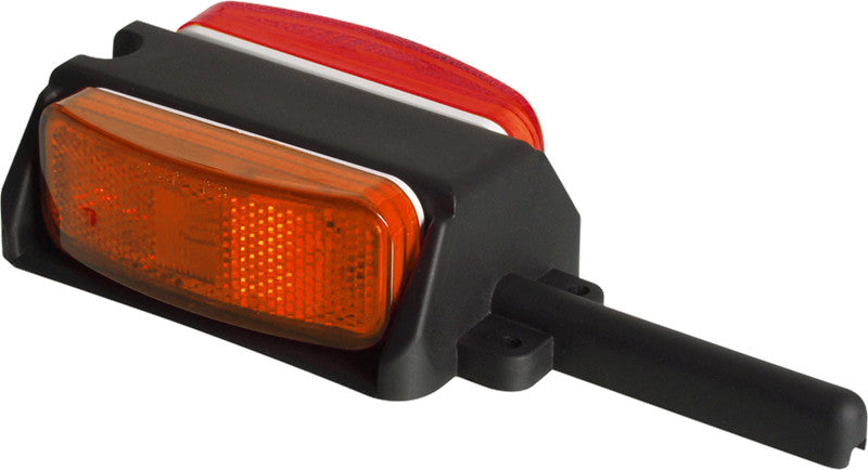 Prewired Right Hand Fender Mount Marker Light for Vehicles - Red/Amber
