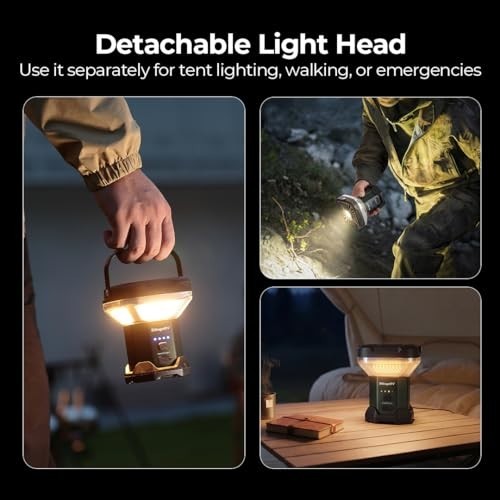 Rechargeable 8000mAh LED Camping Tent Light with 7.55ft Telescoping Pole