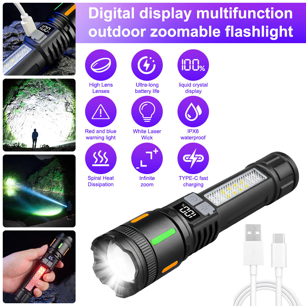 Super Bright Rechargeable LED Tactical Flashlight 990000000 Lumens Waterproof Zoomable Work Light