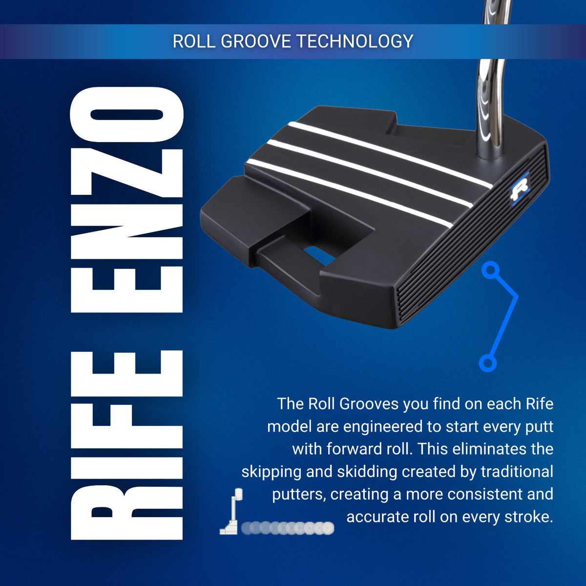 32-Inch Left-Handed Mallet Golf Putter with Roll Groove Technology