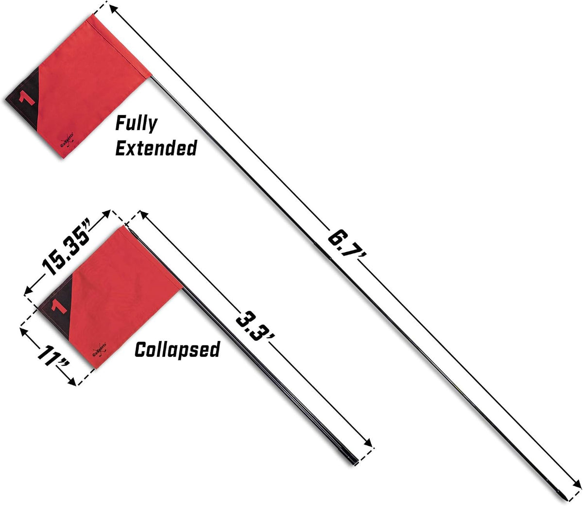 Portable Backyard Golf Flags 3 Pack - Foldable Practice Flagsticks for Golf Training