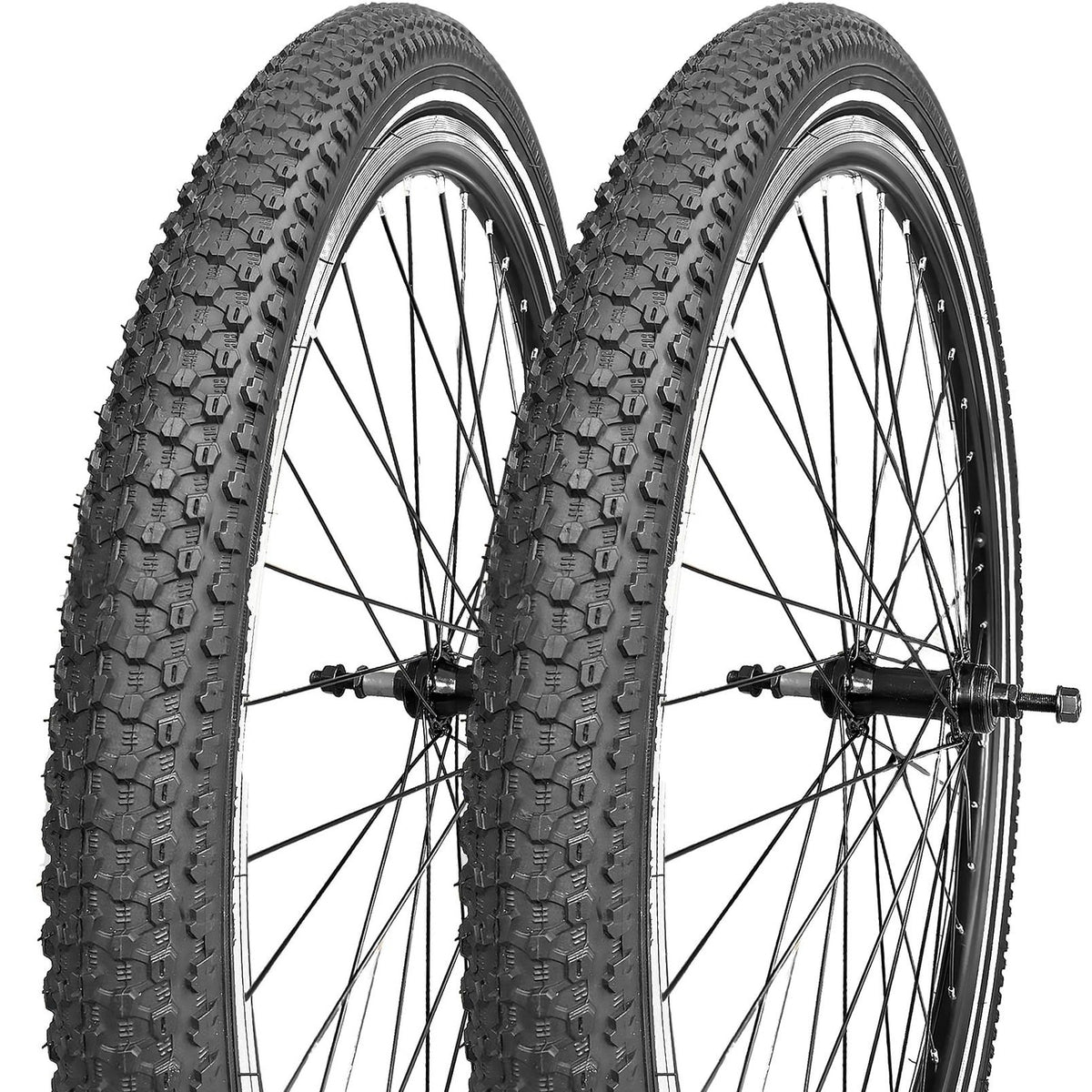 26x2.125 Bike Tire Set - Anti-Stab Reflective Mountain & City Tires