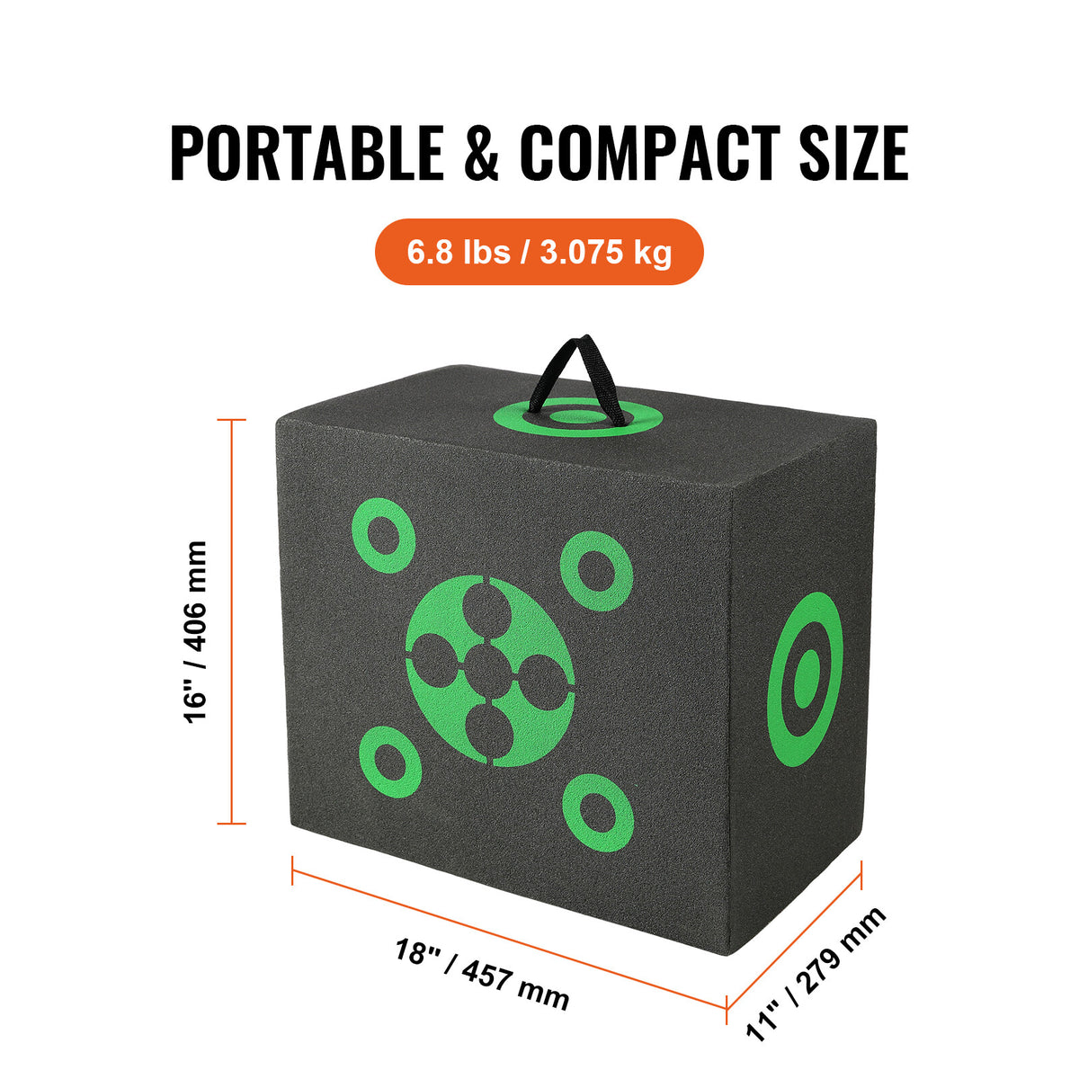 16x18 Foam Archery Target for Outdoor Practice, Portable Bow Shooting Cube