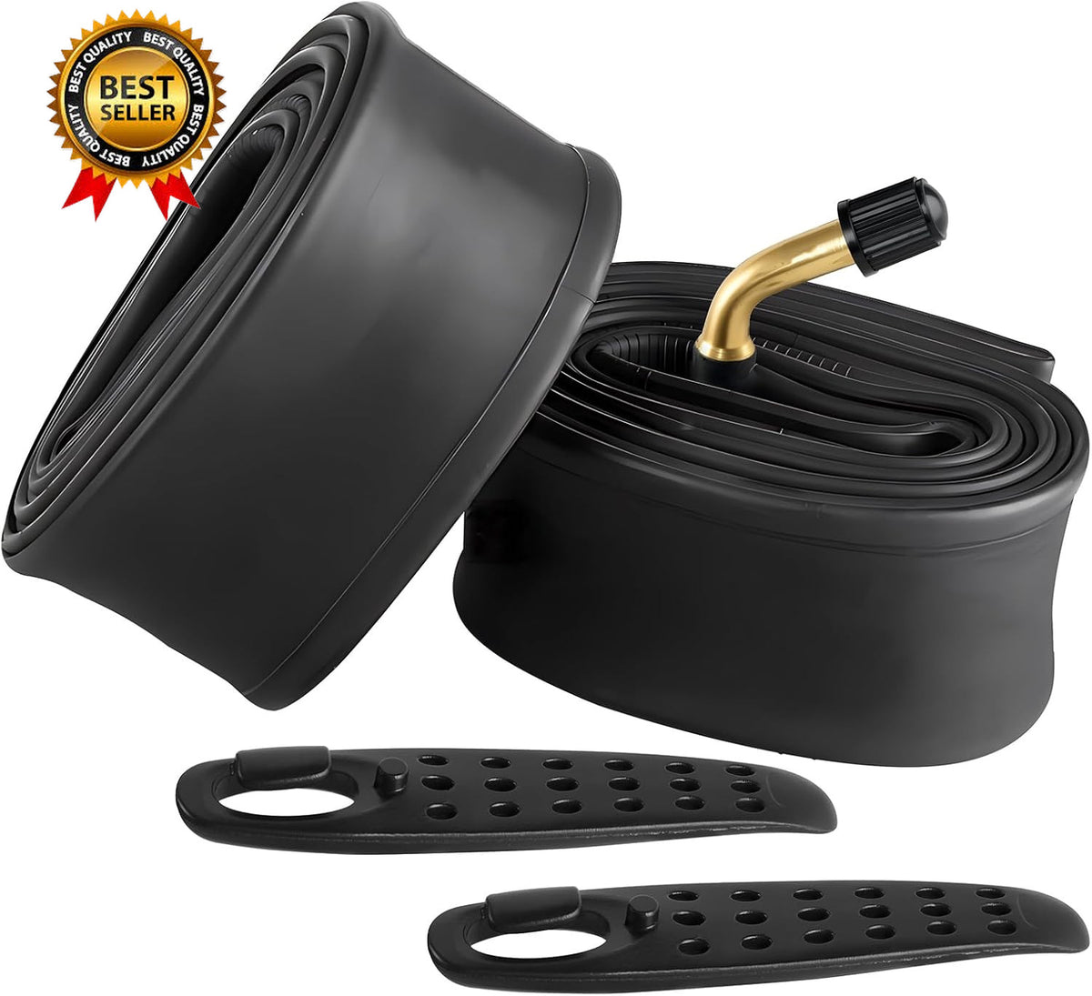 Heavy-Duty 14x2.125 Electric Bike Inner Tubes with Angled Schrader Valve - 2 Pack
