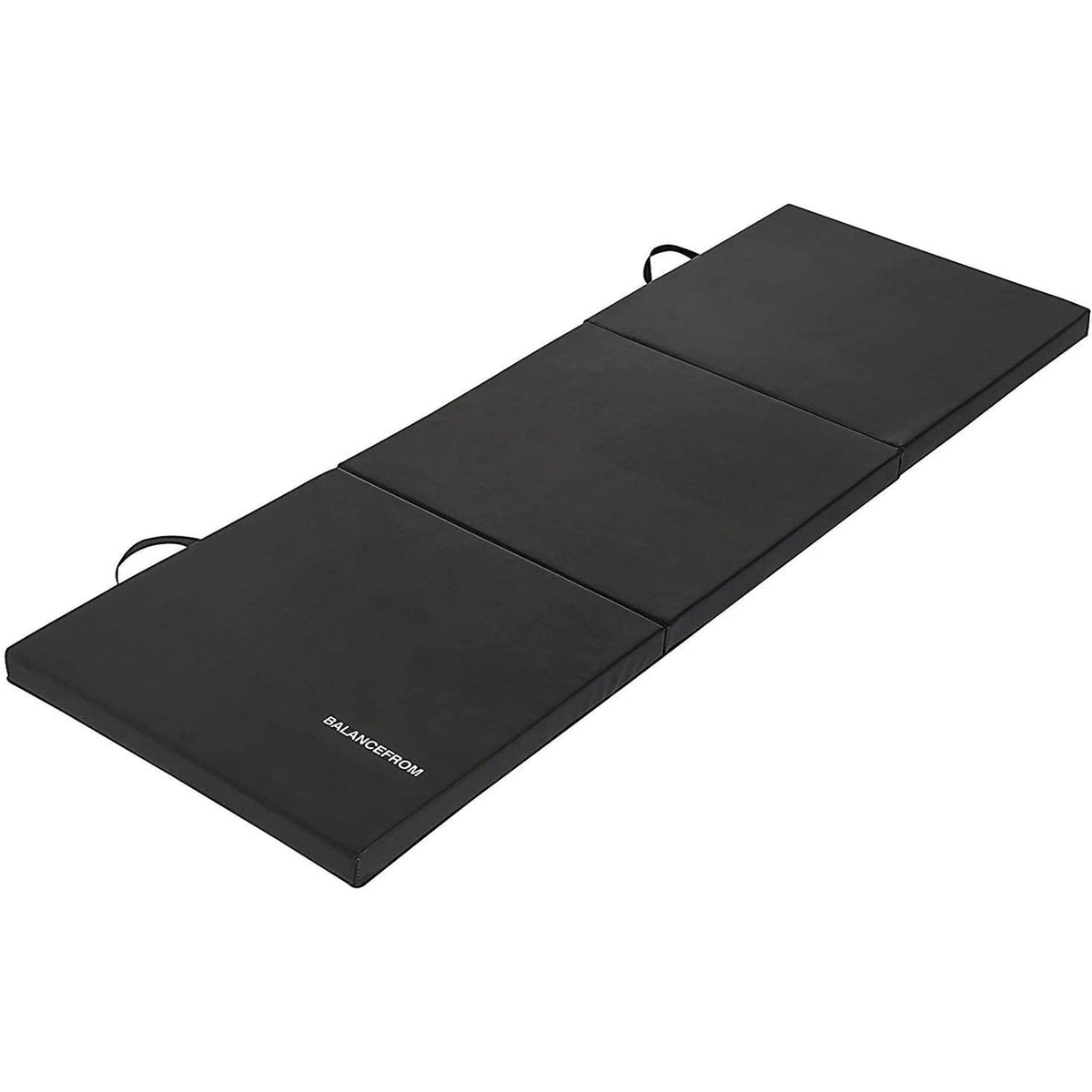 6x2ft Folding Exercise Mat 3-Panel Workout Floor Mat - Black 2 Pack