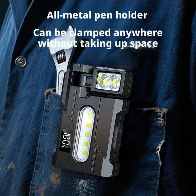 Rechargeable LED Flashlight Set - Portable EDC with RGB Warning Lights