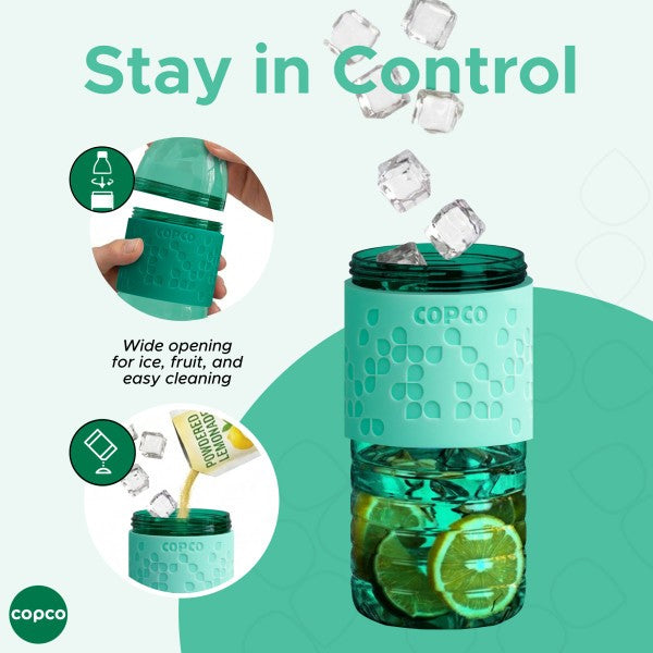 16.9oz Leak-Proof Reusable Water Bottle Set with Non-Slip Sleeve