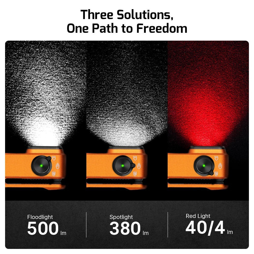 Olight Oclip Pro Clip-On Flashlight with 500 Lumens, Orange Edition