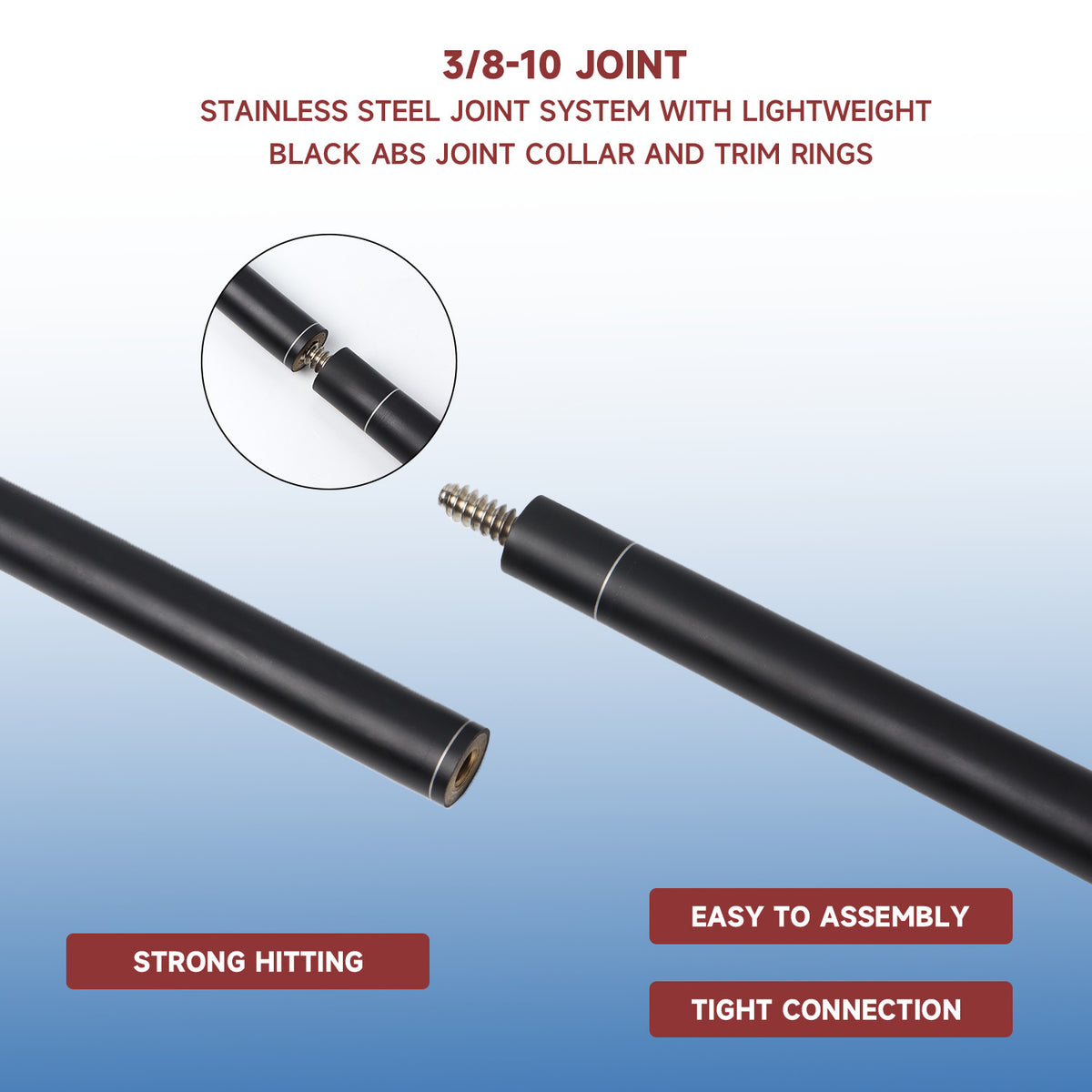 (Set of 4) 58" 2-Piece Fiberglass Pool Cue Sticks - Graphite Composite 18-21oz