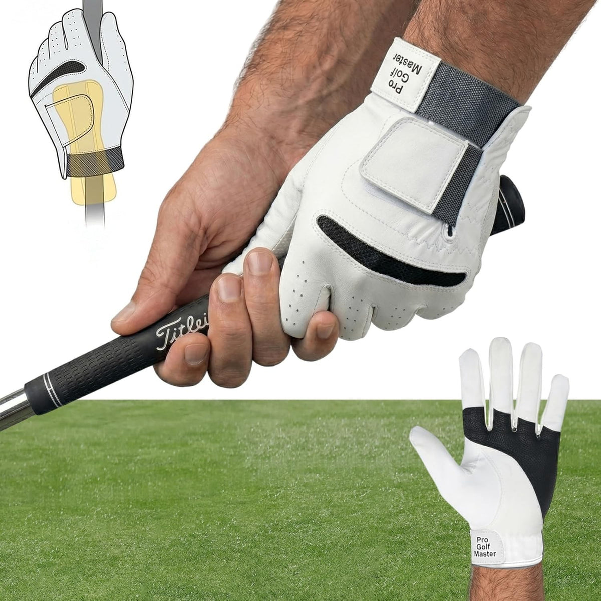 Golf Wrist Training Glove with Wrist Brace for Swing Accuracy and Control