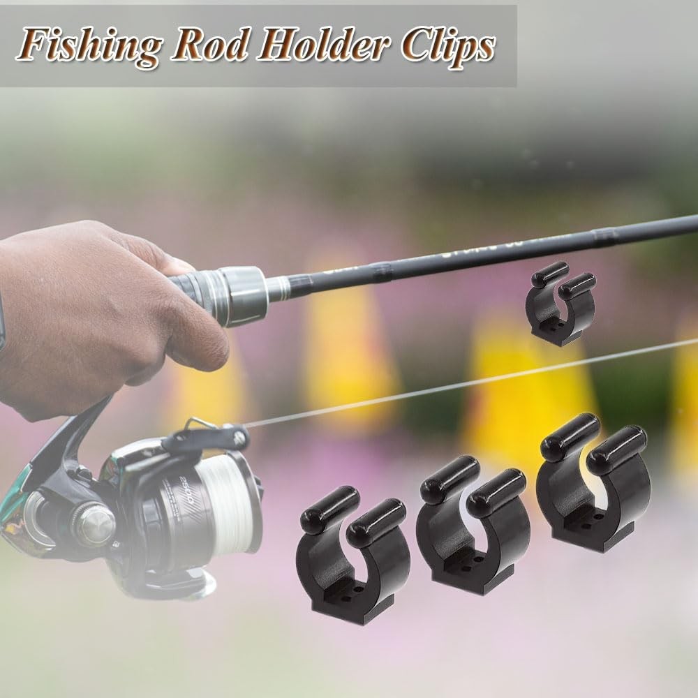 Pool Cue Holder 10Pcs - Plastic Wall Mounted Clips for Cues & Fishing Rods
