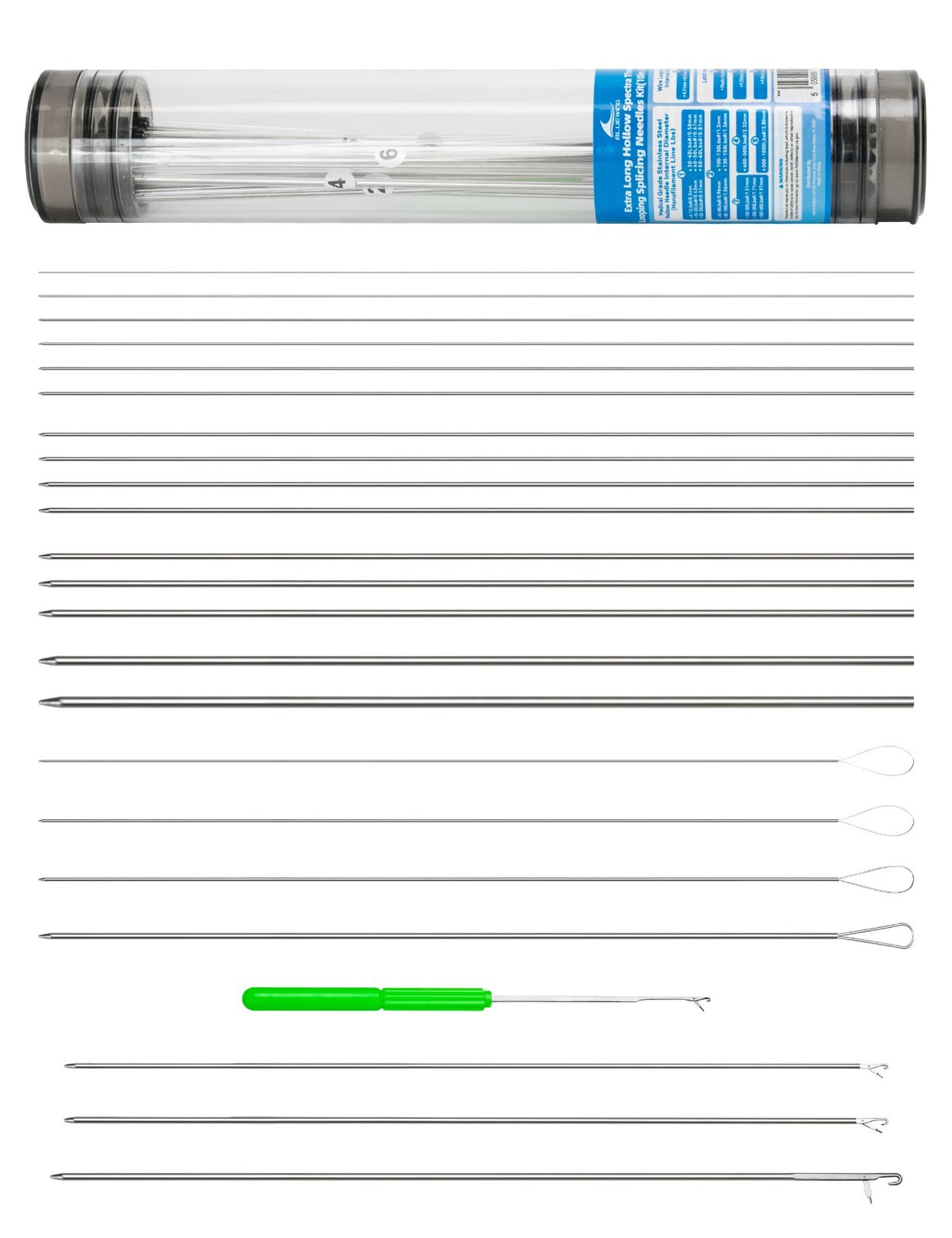 Spectra Threading & Splicing Needle Kit 21pcs for Line Splicing and Rigging