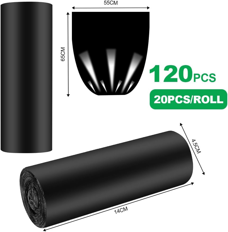 Camping Toilet Bags 30L Heavy Duty Waste Liners - 120 Pack Black