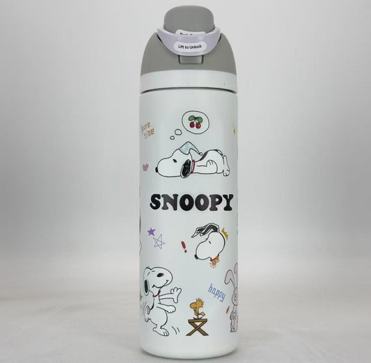 24oz Stainless Steel Insulated Water Bottle with Flip Lock - White
