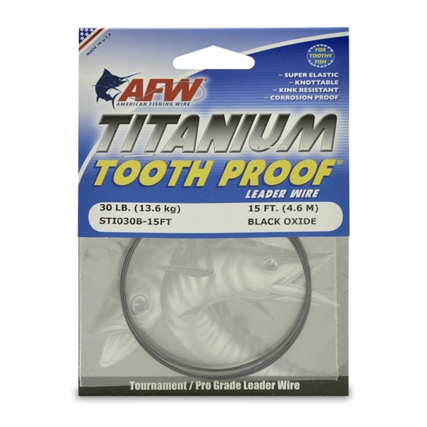 Tooth Proof Titanium Leader Wire - Single Strand Fishing Leader 15 ft