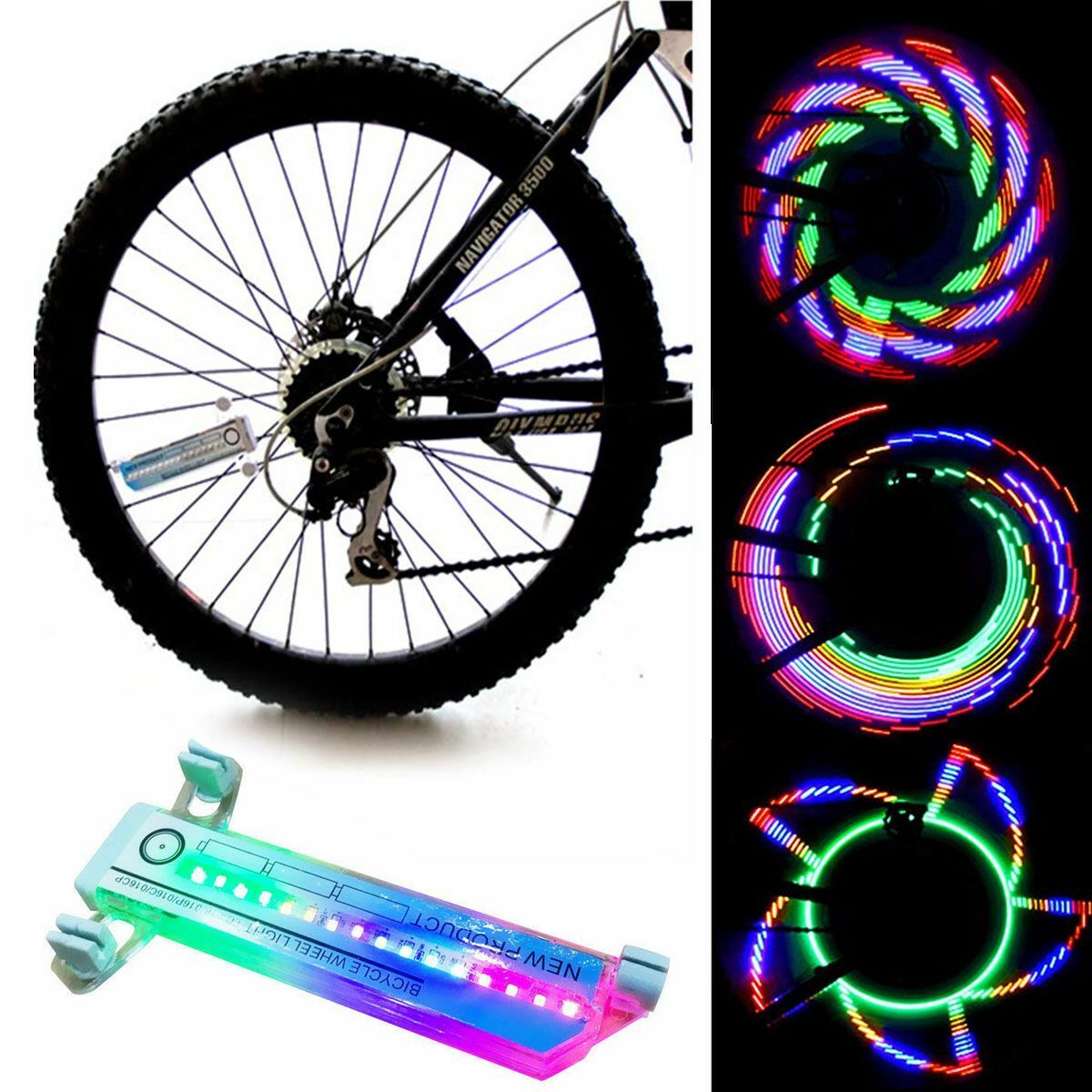 Colorful LED Bicycle Spoke Lights - 32 Patterns, Waterproof, for Night Riding