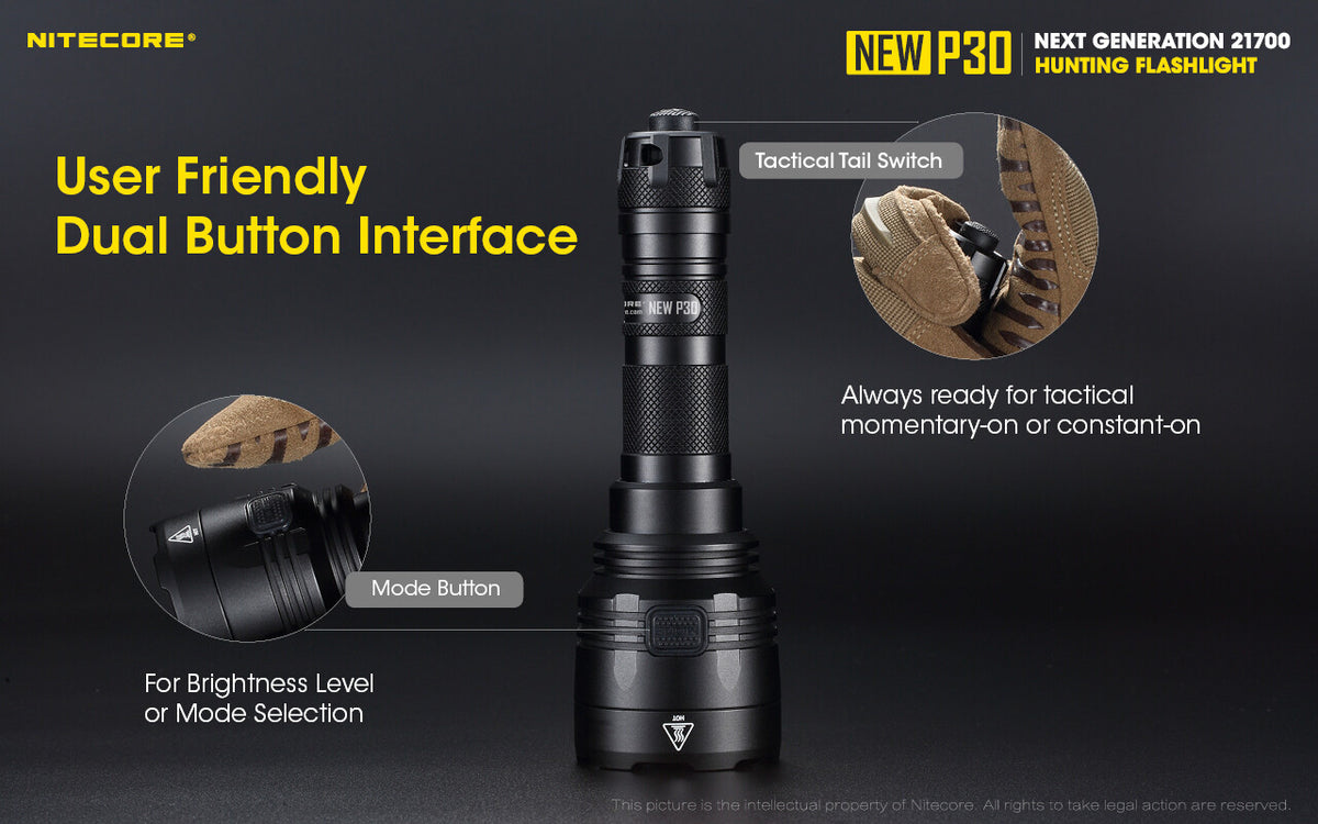 Long Range Hunting Flashlight 1000 Lumen 676 Yard Beam with Extra 5000mAh Battery