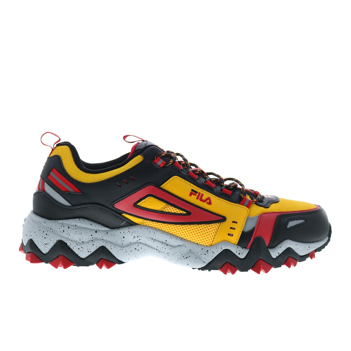Men's Trail Hiking Shoes - Yellow Leather Athletic Footwear