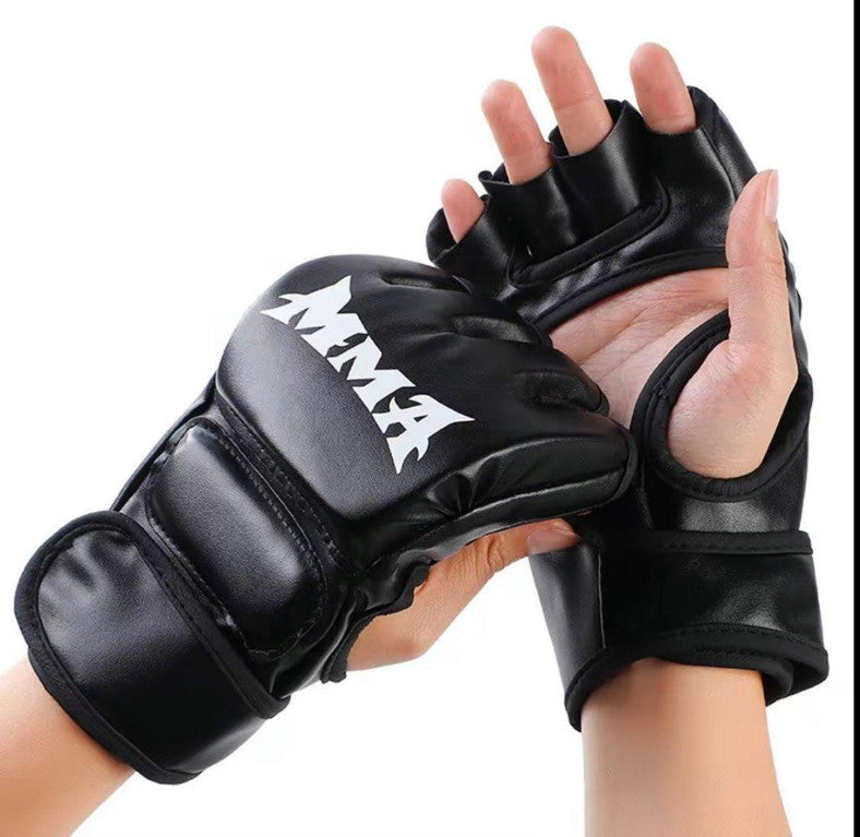 Boxing Gloves MMA Kickboxing Half Finger Training Gloves - High Impact & Ventilated