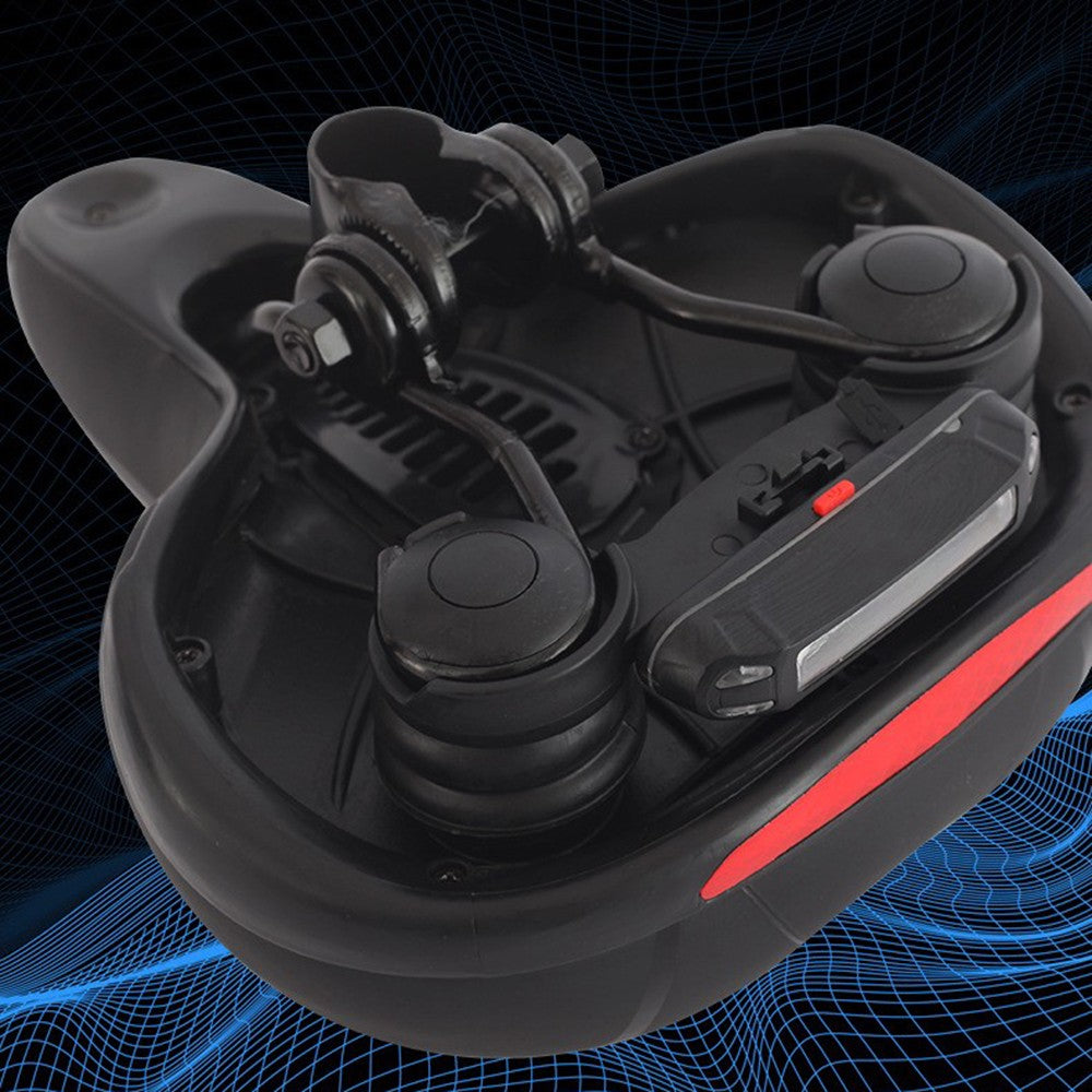 Comfort Bike Saddle with Tail Light Shock Absorbing Waterproof Cover