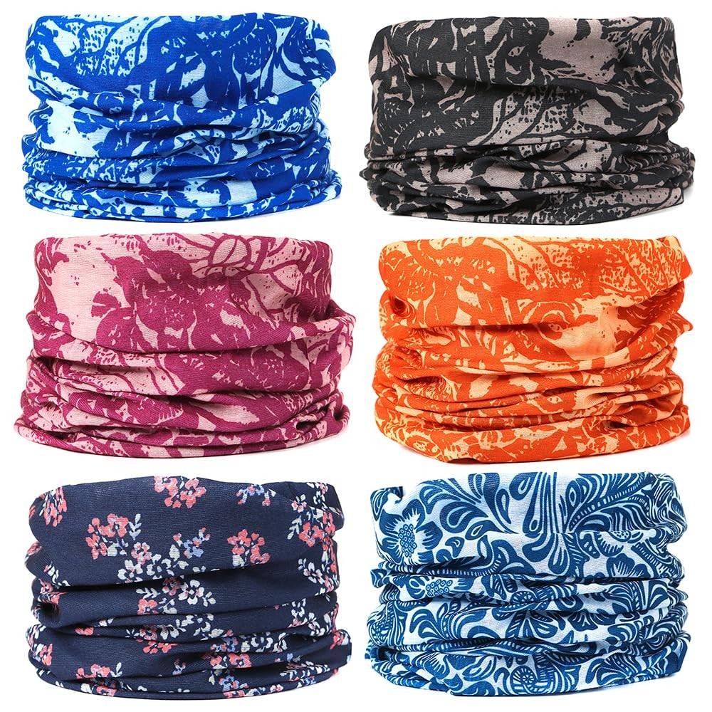Multifunctional UV Protection Neck Gaiter Face Mask - 6 Pack