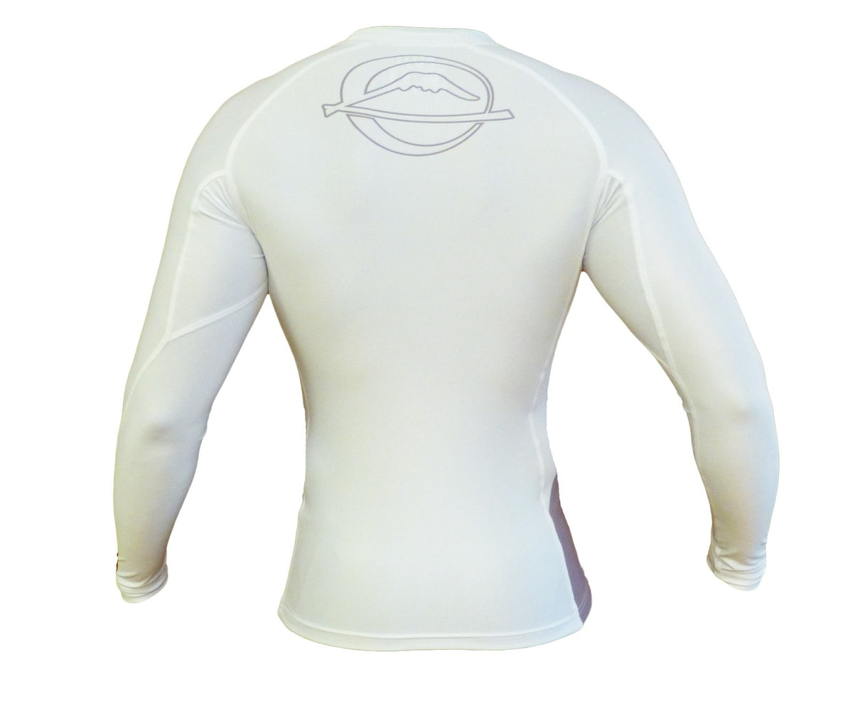 Long Sleeve MMA Rashguard for BJJ Jiu Jitsu Training - White