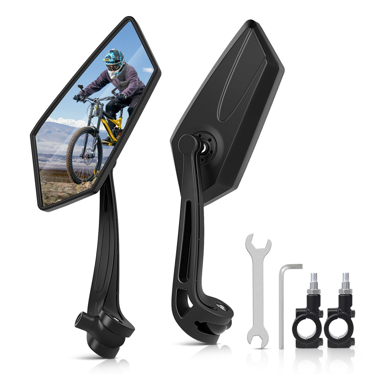 Bike Handlebar Mirror 22-25mm Universal Cycling Rear View Mirror for Mountain & Road Bikes