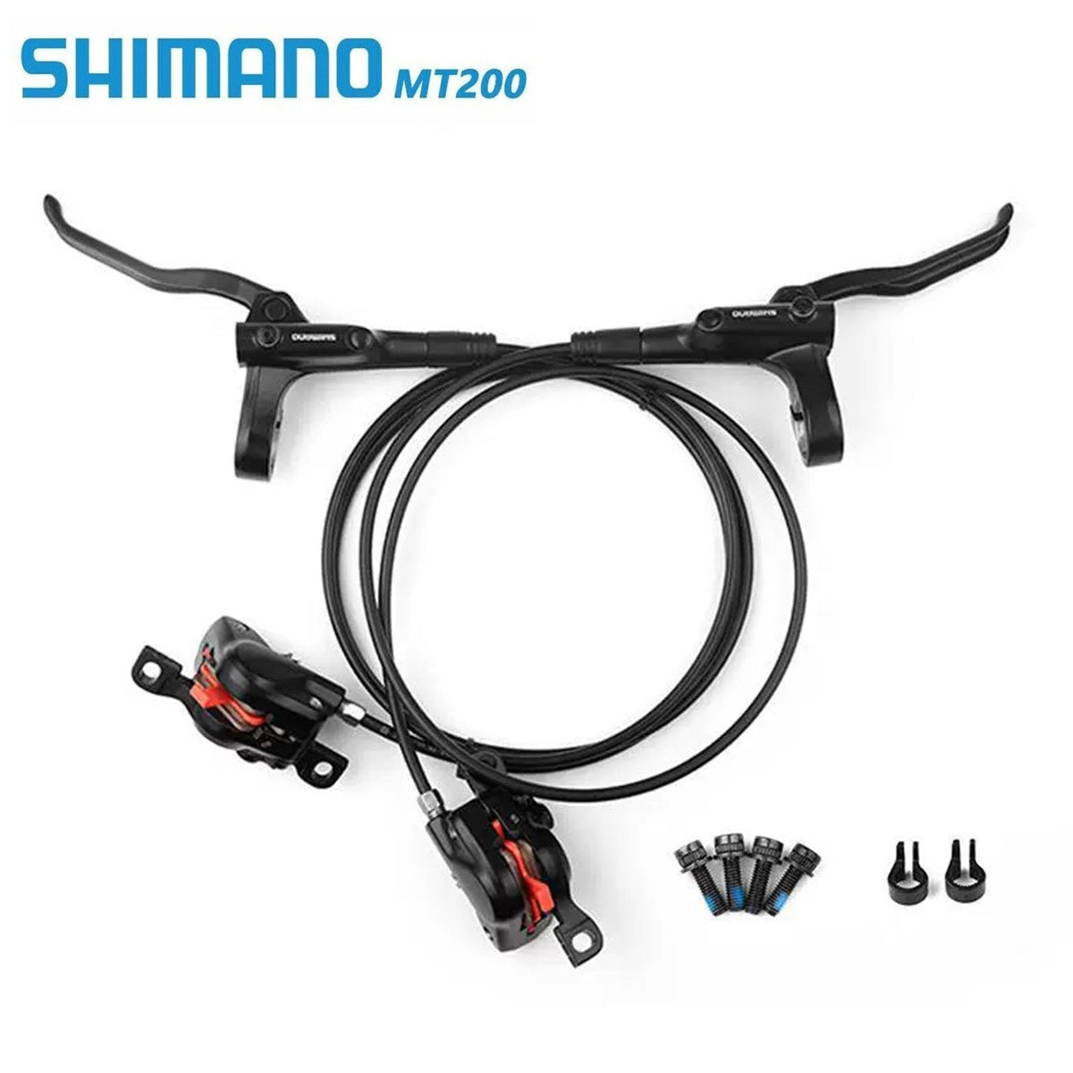 Hydraulic Disc Brake Set with 160mm Rear and 180mm Front Rotors for Mountain Bikes