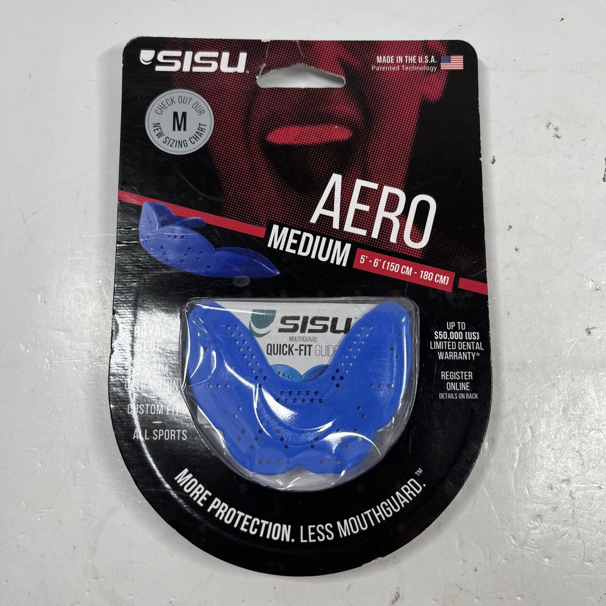 Adult Mouthguard Medium Aero Guard 1.6mm Royal Blue Sports Protective Gear