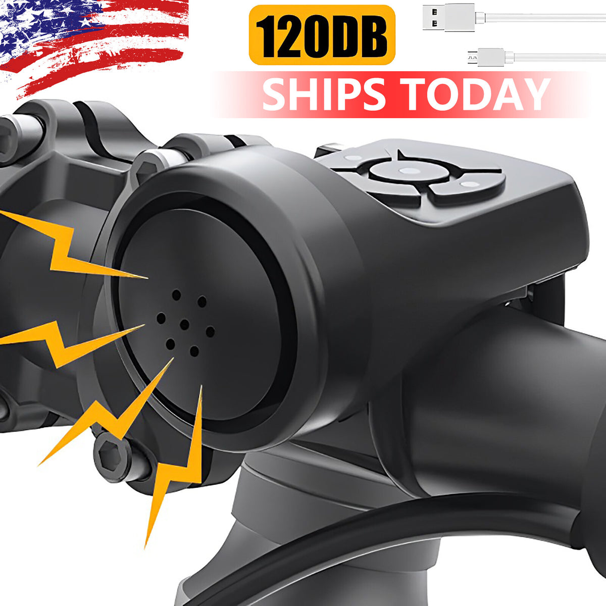 Super Loud Bicycle Horn with USB Charge 120dB Mountain Bike Bell