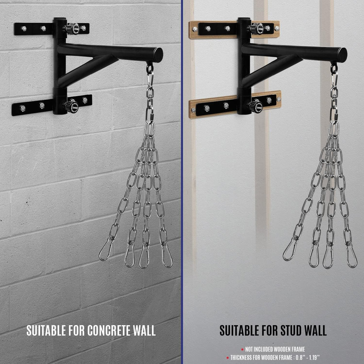 Heavy Bag Wall Mount Hanger with 180° Rotation, Heavy Duty Boxing Equipment