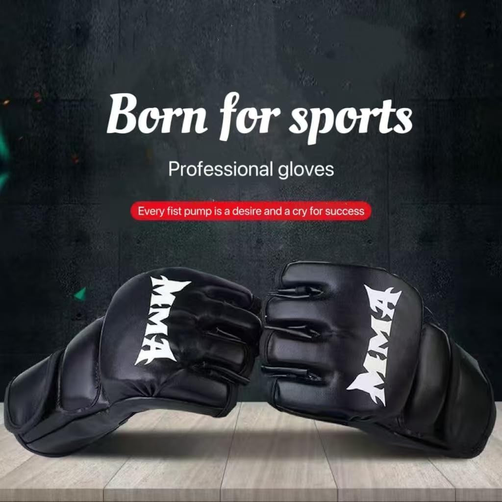 Boxing Gloves MMA Kickboxing Half Finger Training Gloves - High Impact & Ventilated