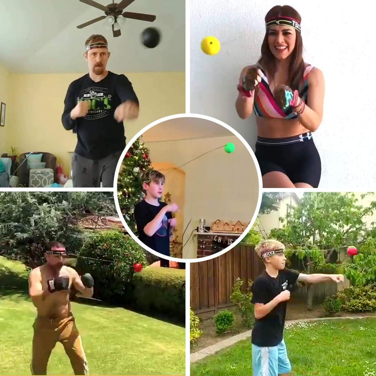 Family Boxing Reflex Ball Set with App - Training & Fitness Equipment