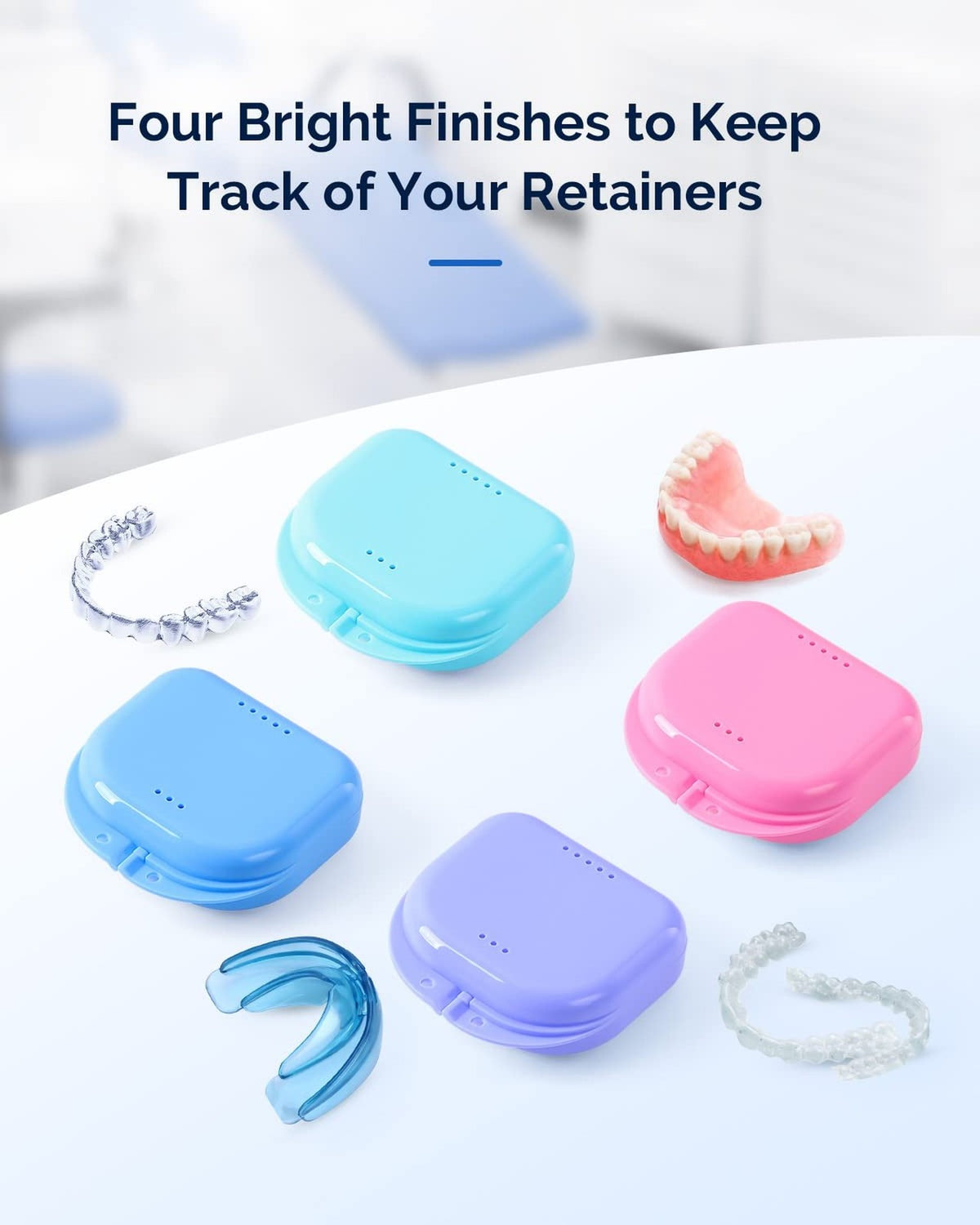 Retainer & Mouth Guard Case with Ventilation Holes - Dental Storage Container