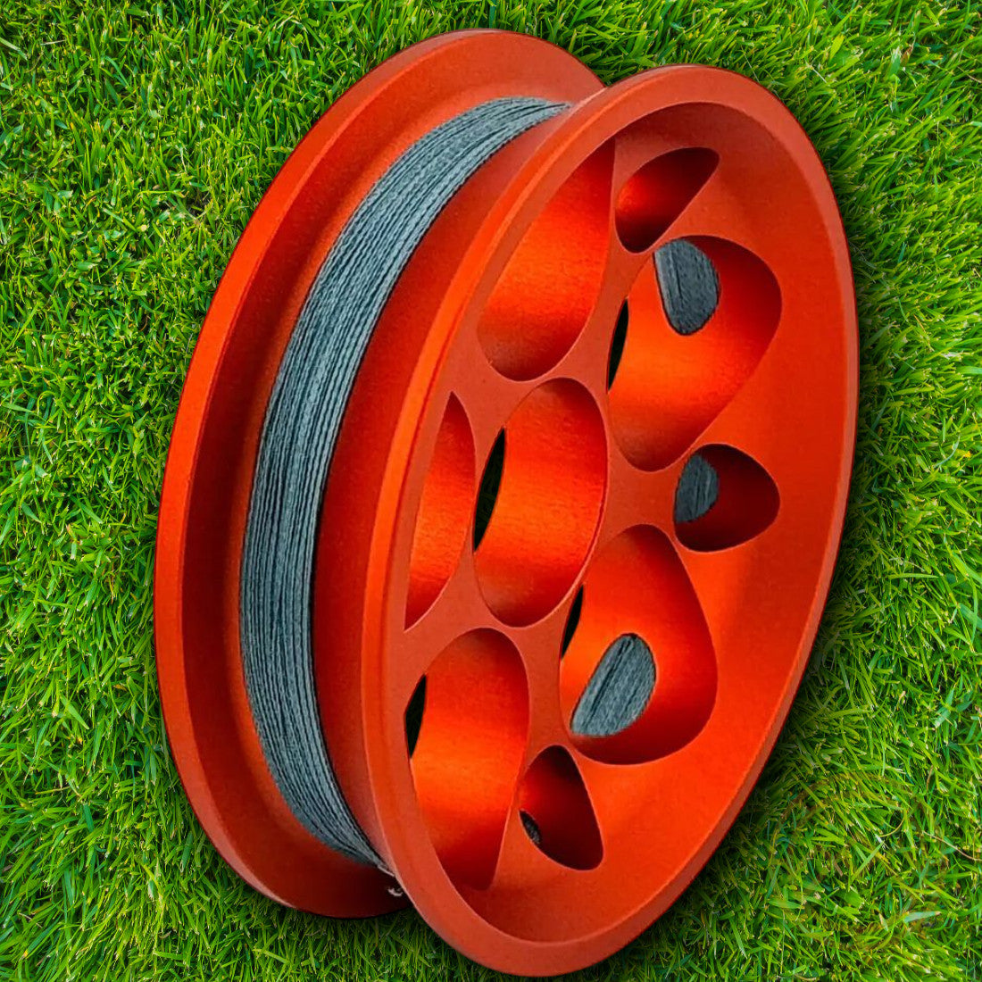 Fishing Reel Hand Reel 60ft Braided Line Ergonomic Ambidextrous Orange