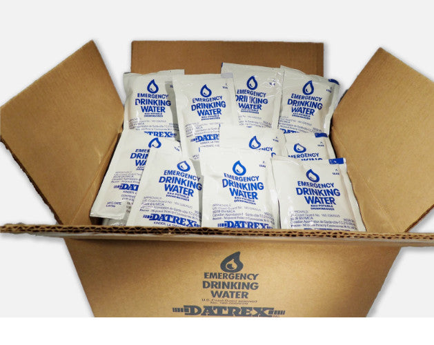Emergency Survival Water Pouch Pack of 64 - 125ml Purified Water for Disaster Preparedness