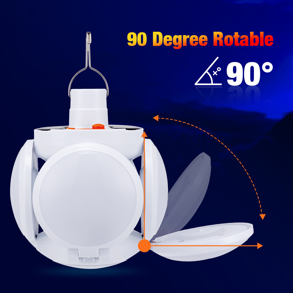 Rechargeable Solar LED Camping Light with Adjustable Brightness & Waterproof Design