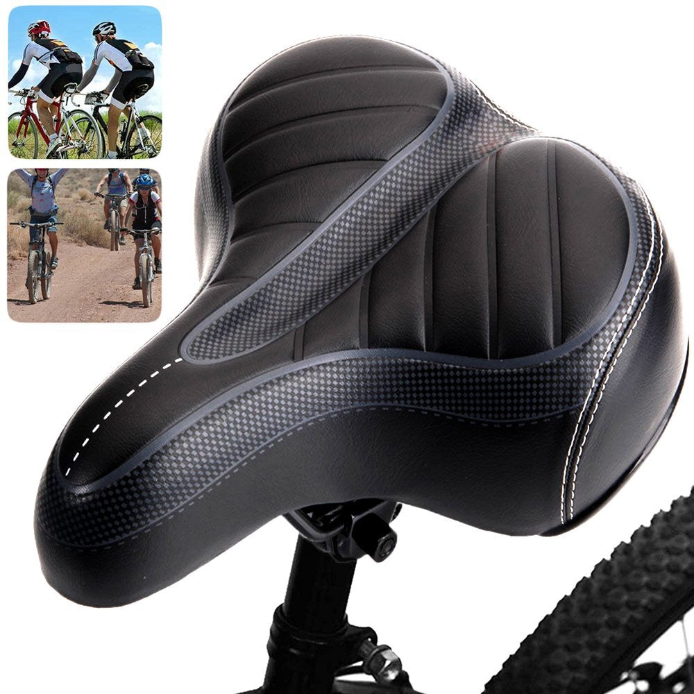 Comfort Wide Bicycle Saddle Seat with Air Cushion and Gel Pad