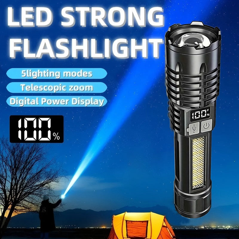 Rechargeable LED Tactical Flashlight with Zoom Focus & 5 Modes, Fast Charge