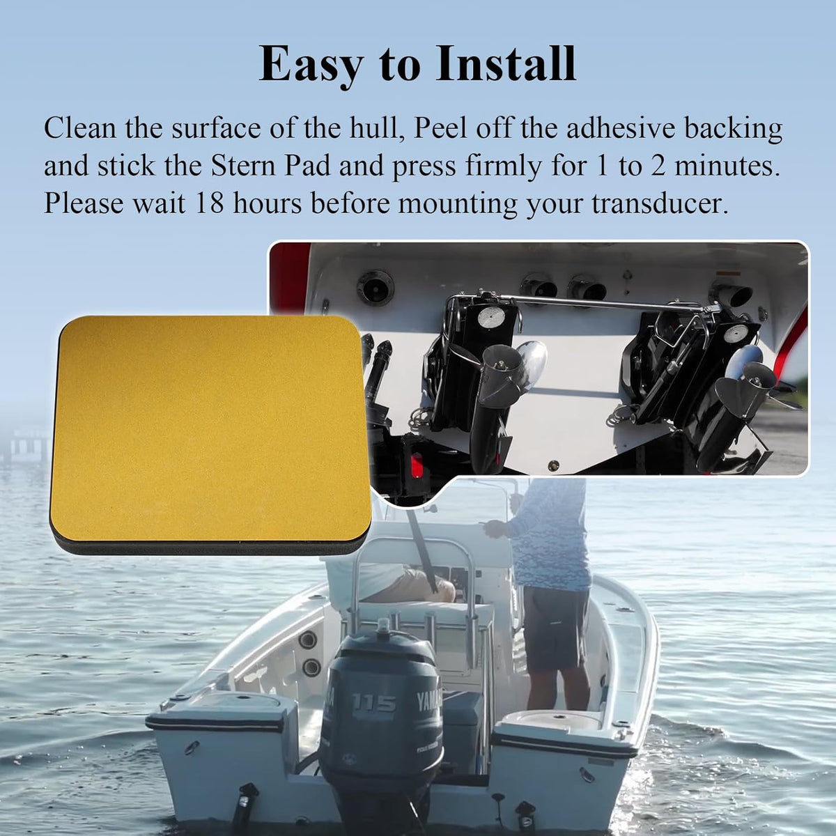 Screwless Transducer Mounting Kit - Standard Size, Marine-Grade, Black