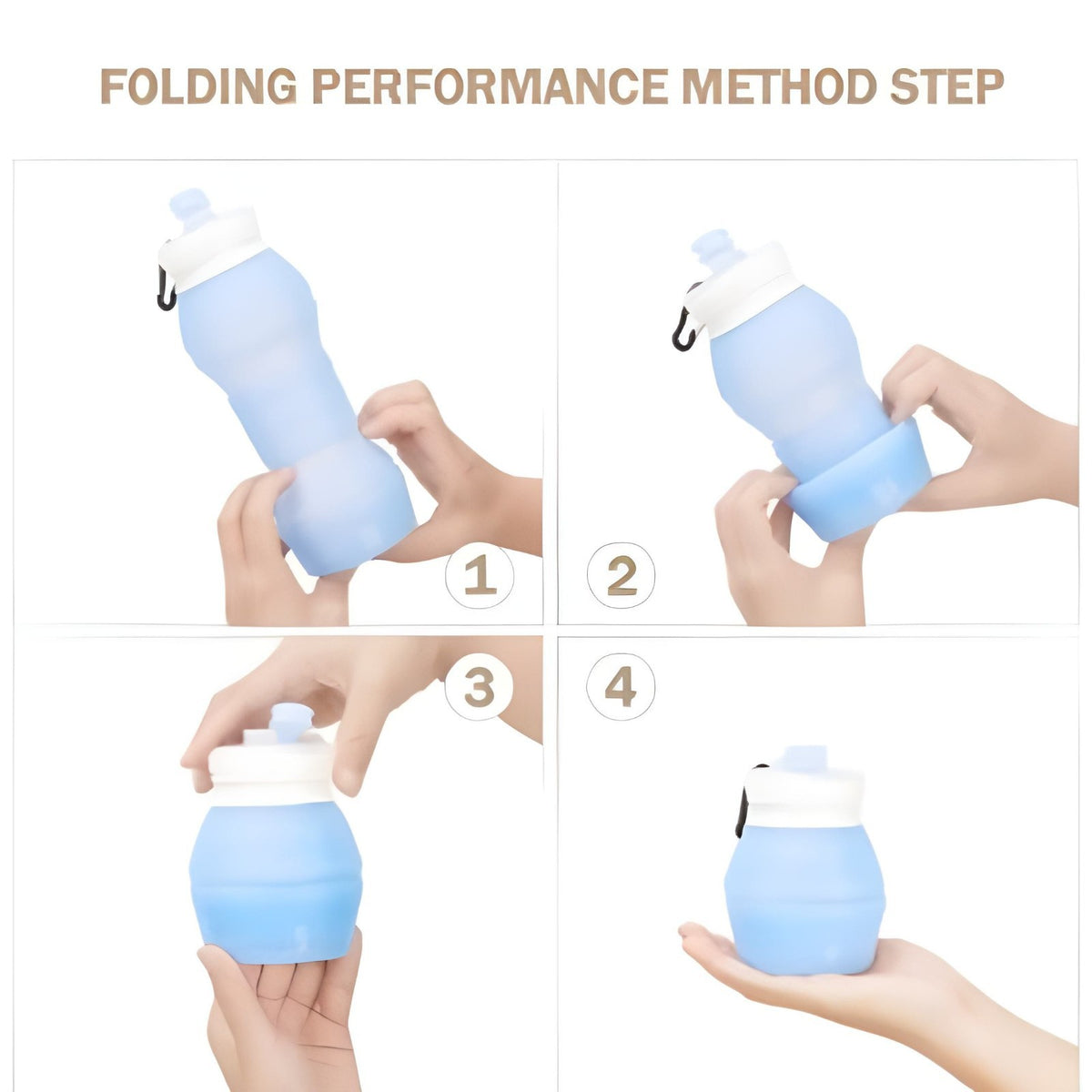 Collapsible BPA-Free Silicone Water Bottle - Lightweight & Travel Friendly