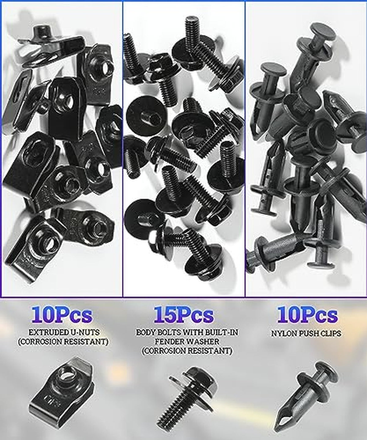 Vehicle Bumper & Body Fastener Kit - 35PCS Engine Under Cover Bolts Screws