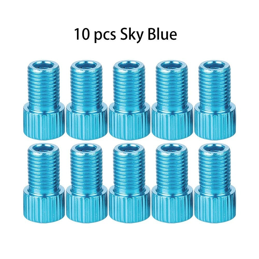 10 Color Presta to Schrader Valve Stem Adapter for Bicycle Tires