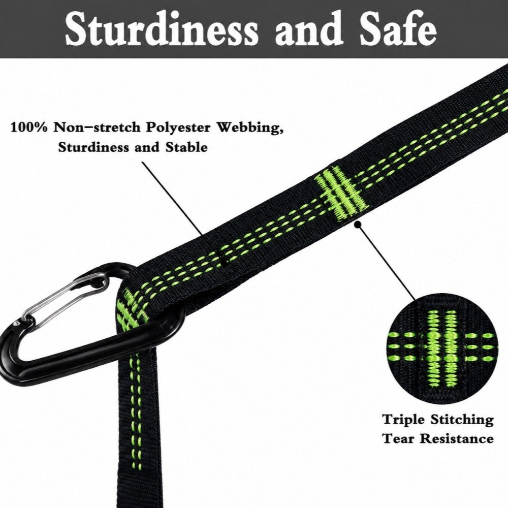 10FT Durable Polyester Hammock Tree Straps with Carabiners for Camping & Outdoor