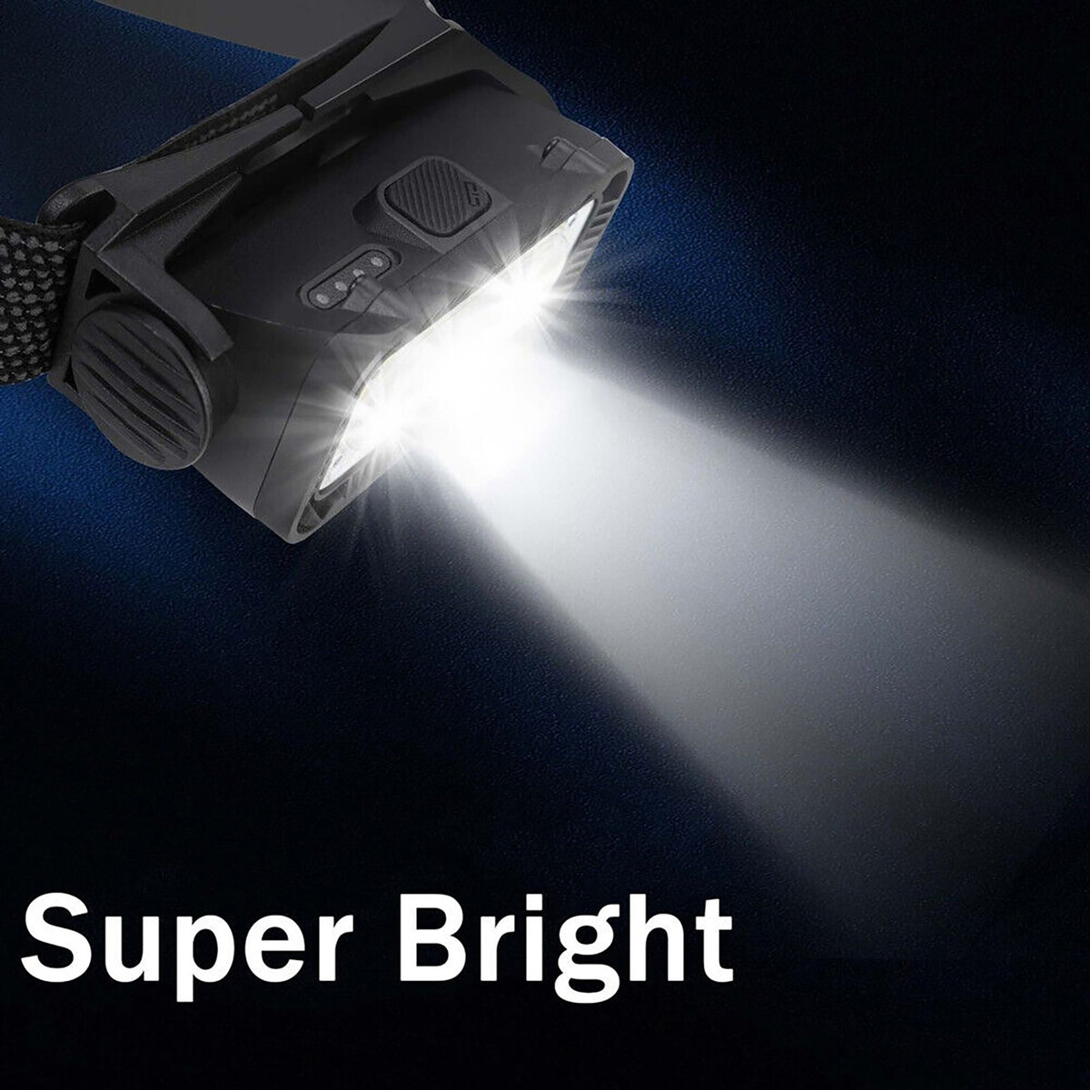 USB Rechargeable LED Headlamp with Charging Cable - Waterproof Headlight Torch