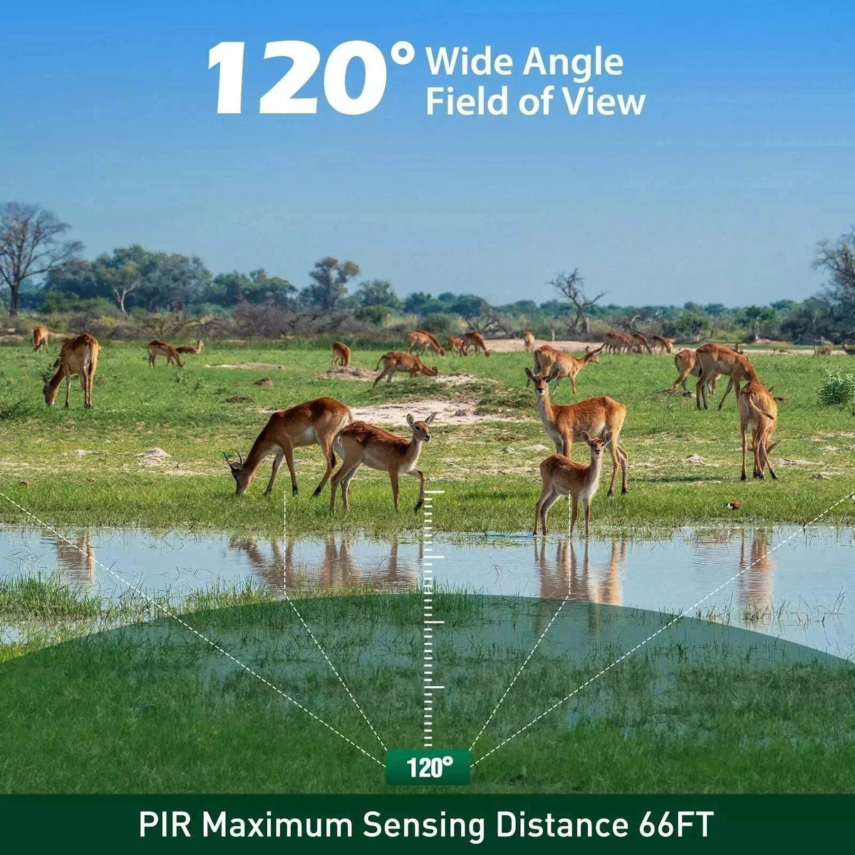 4K 48MP Wildlife Trail Camera with 120° Wide Angle No WiFi