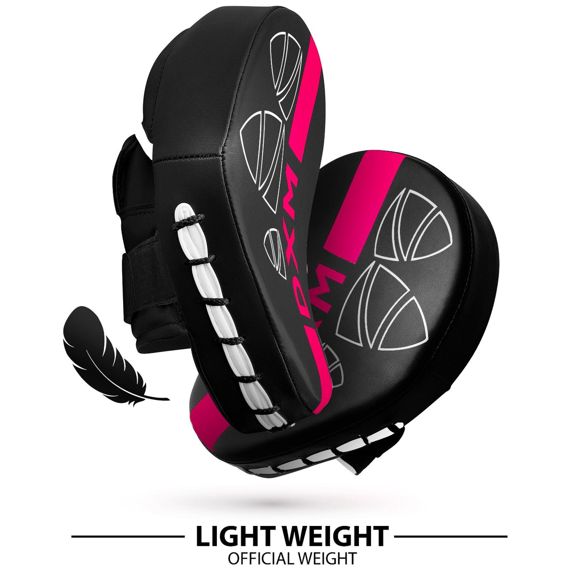 Boxing Focus Punch Mitts for MMA Kickboxing & Muay Thai Training - Black Pink