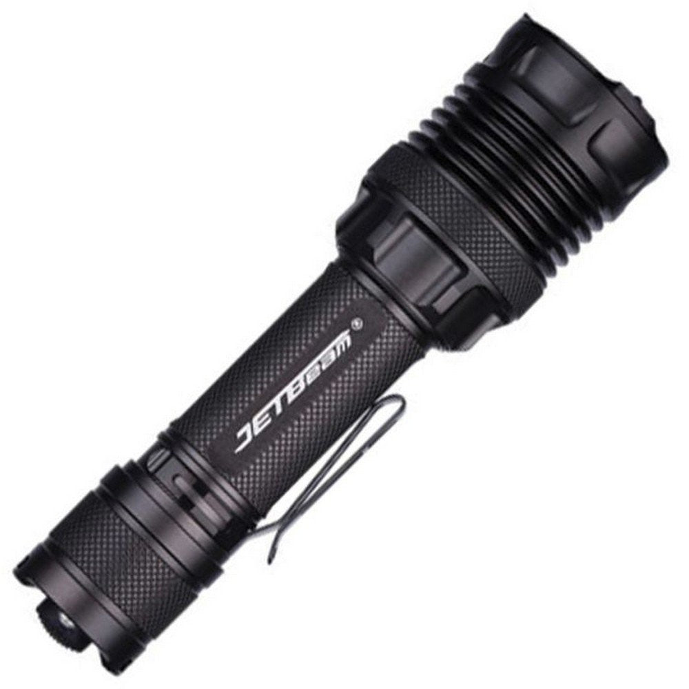 JETBeam Tactical Rechargeable LED Flashlight with SOS Strobe Water & Impact Resistant - M37MAX
