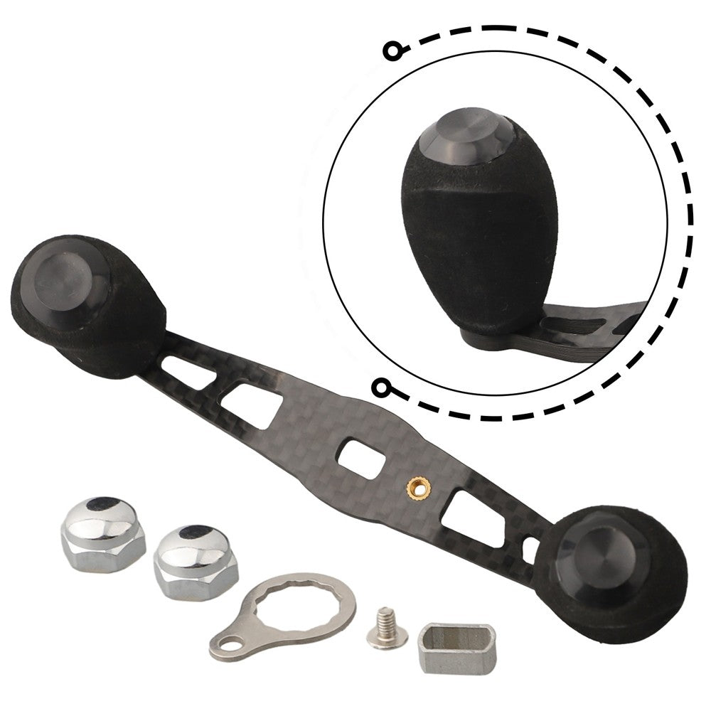 Carbon Fiber Fishing Reel Handle Left Right Compatible with Baitcasting & Trolling Reels