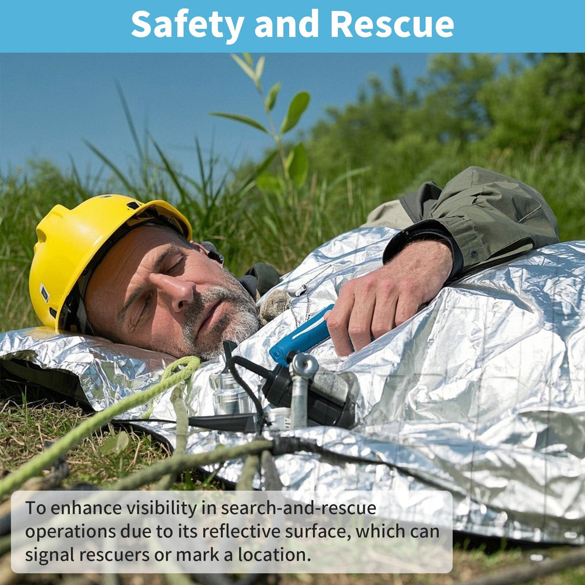 Emergency Mylar Blankets 8 Pack - Thermal Rescue Survival Gear XL 54 x 84